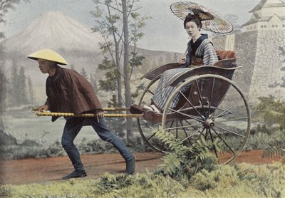 The Inrikischa, Carriage of Japan by European Photographer